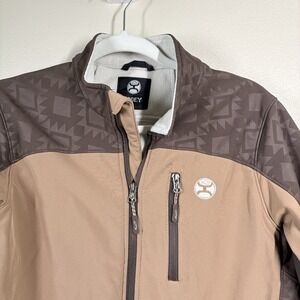 HOOEY – Boys Soft shell Jacket (Brown / Tan ) Size Large Adjustable Waist